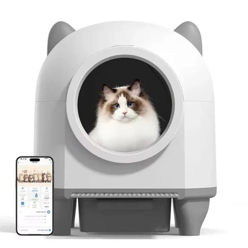 Lettiera per Gatti Automatica Intelligente Wi-Fi 2026, Autopulente, 80L, Lussuosa, Grande, Chiusa, in Plastica, per Uso Domestico