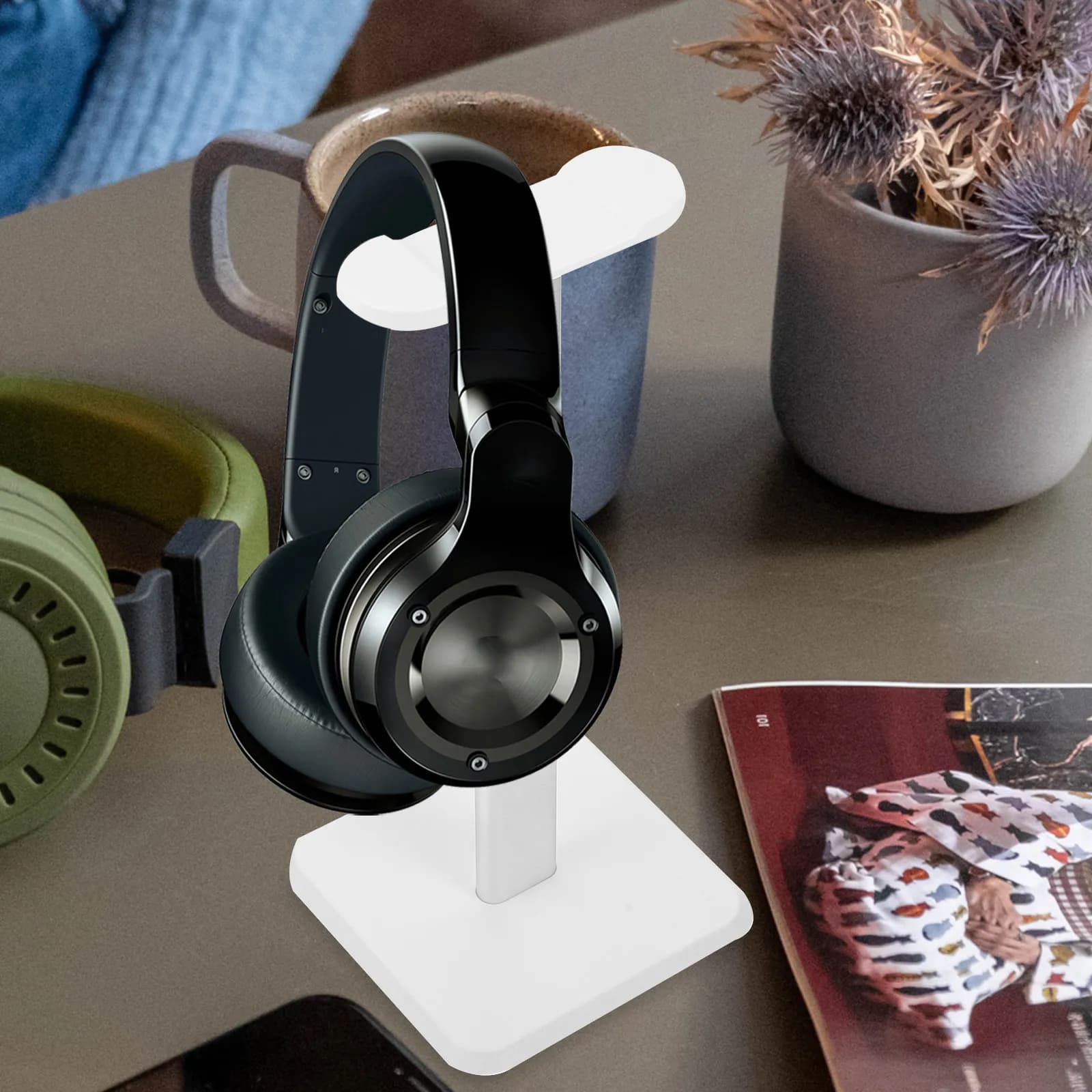 Premium Aluminum Headphone Holder Stand for Desk Office Minimalist Decor Stylish Headphones Display Rack Organizer