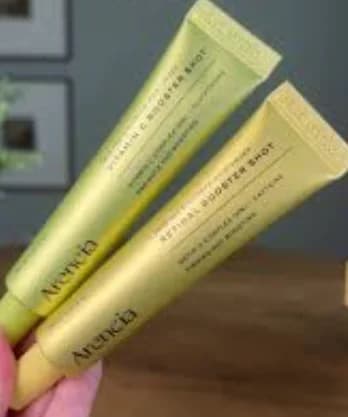 Siero Booster Coreano Arencia 30ml, Duo di Vitamina C, Essenza Illuminante per il Tono della Pelle, Siero con Retinolo e Caffeina per Levigare le Linee Sottili