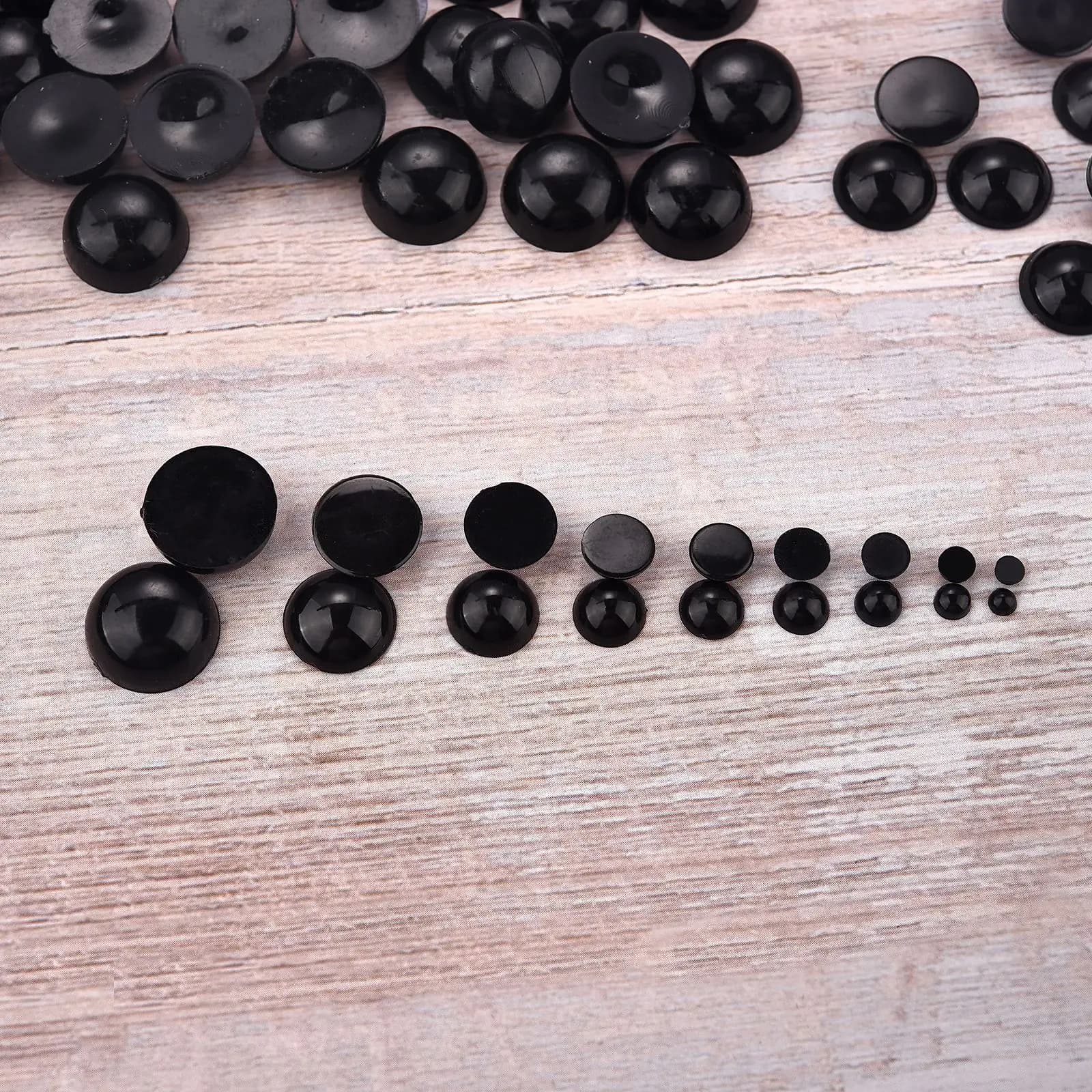 100pcs accessori per bulbo oculare per bambole bambole di peluche in plastica nera occhi di sicurezza Amigurumi per giocattoli 3-12mm fai da te divertente animale giocattolo artigianato occhi