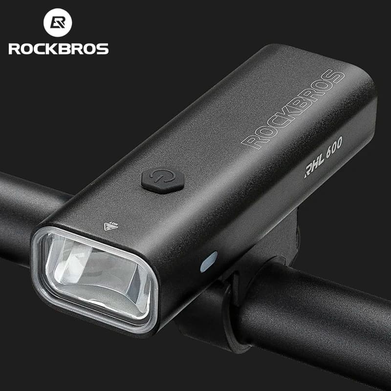 ROCKBROS Bike Light 600Lumen Front Lamp IPX6 Bicycle Light Rechargeable 2600mAh 5Modes Flashlight TypeC Charge Cycling Accessories