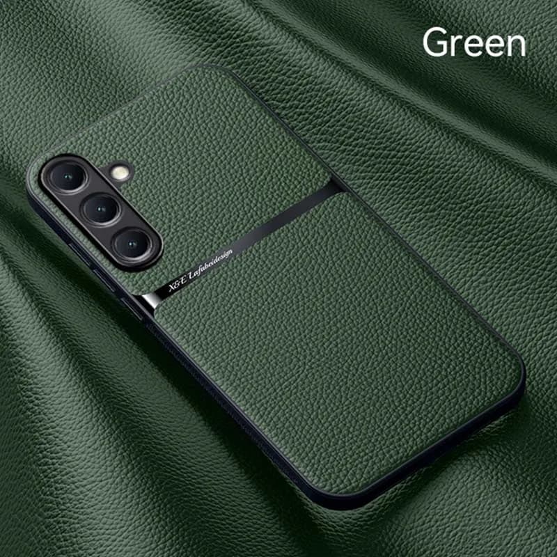 Custodia posteriore in pelle per Samsung Galaxy S25 S24 S23 Ultra Plus S25FE S24FE Supporto per auto Custodia in pelle magnetica Cellulare Coques