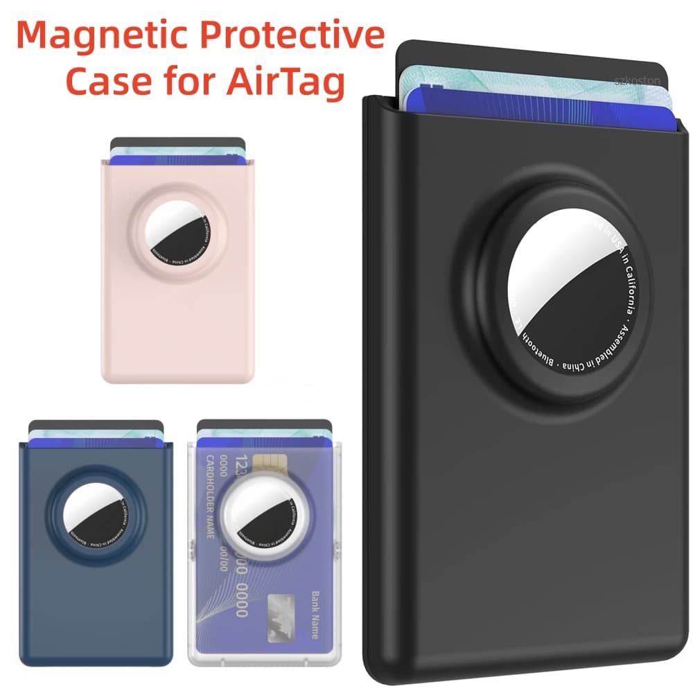 Magnetic Wallet Card Holder for AirTag Tracker Cover for Magsafe IPhone 12-17 Series Magnetic Card Cover