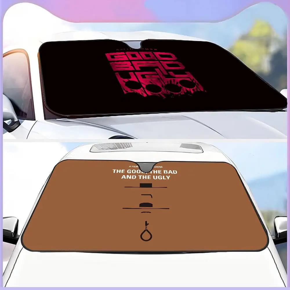 Parasole per Parabrezza Auto 'Il Buono, il Brutto e il Cattivo', Anime Carino, 70x130cm, Riflettore Termico
