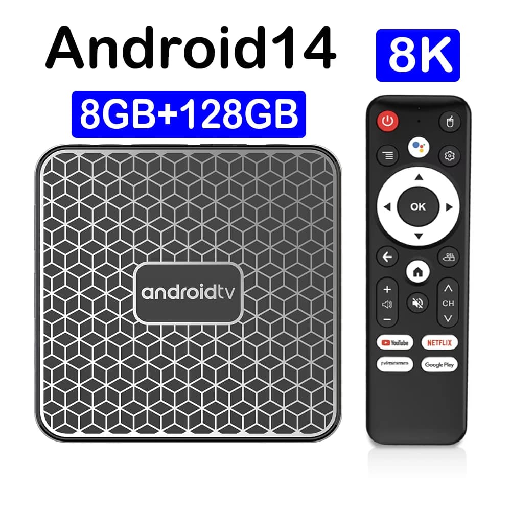 YOZHIXU T8S Smart TV Box Assistente Google Set Top Box RK3518 Bluetooth 5.4 Wifi6 8K Video Netflix 8GB 128GB Lettore multimediale Veloce