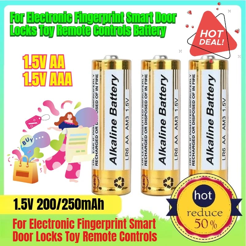 200/250mAh N. 5 e n. 7 batterie alcaline a secco per serrature elettroniche intelligenti con impronte digitali, telecomandi giocattolo