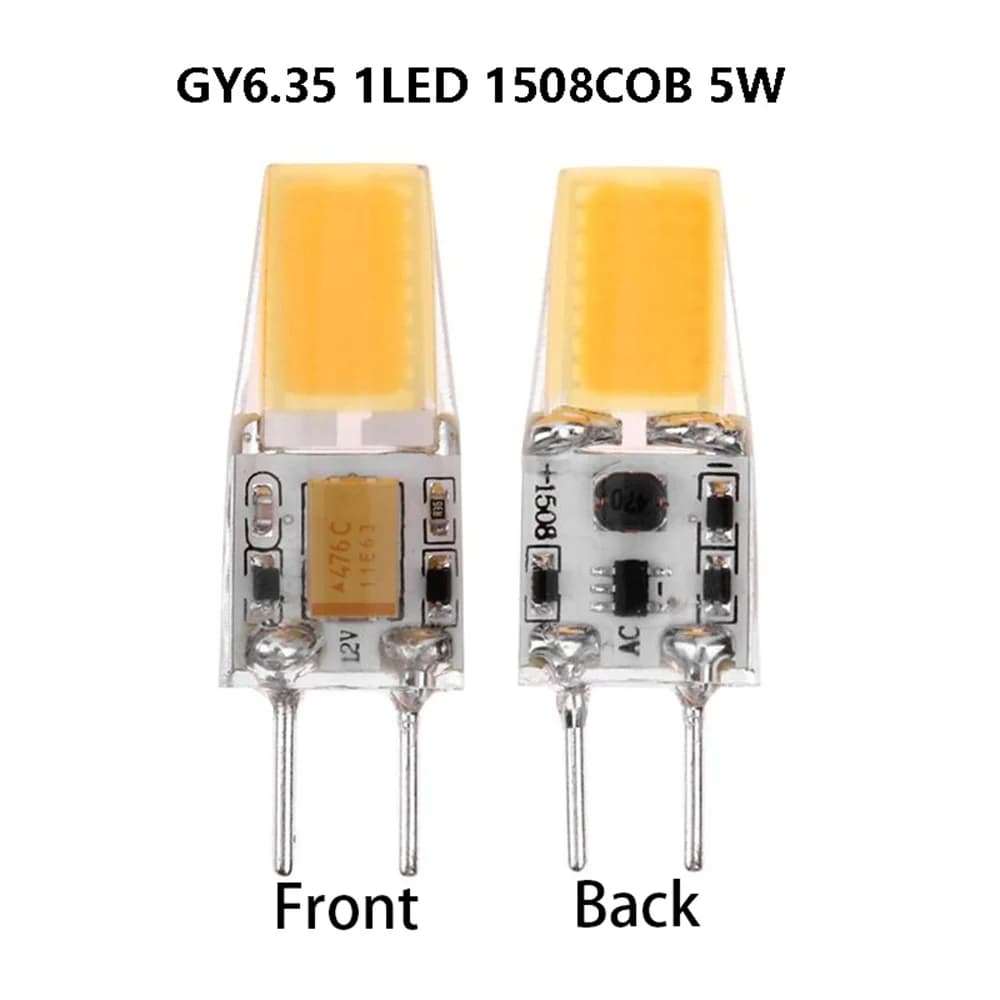 GY6.35 Lampada a LED in silicone Cristallo 5w Perline lampada AC/DC12V COB Lampadario Plug-in Sorgente luminosa a LED 1508SMD COB SMD Sostituisci alogeno