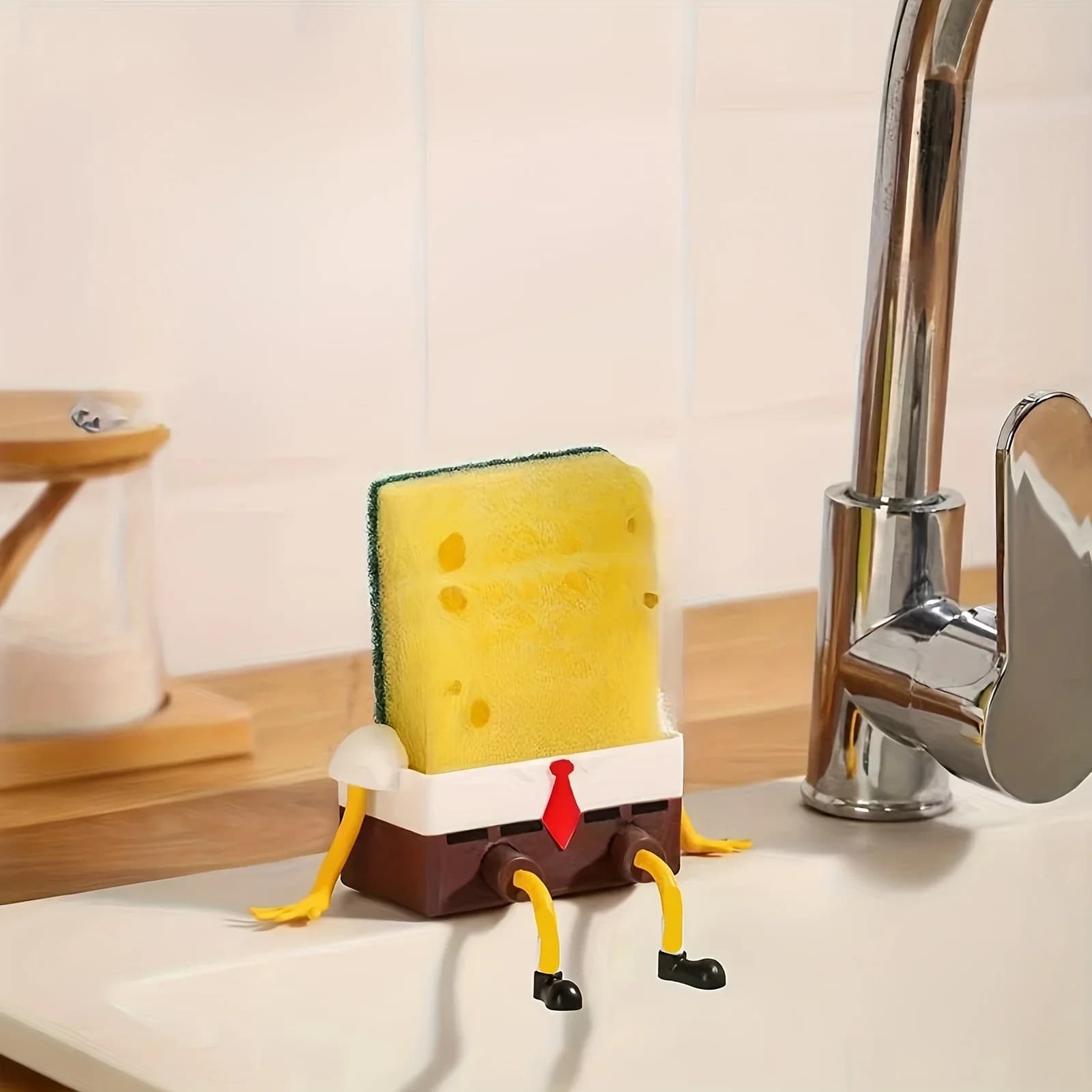 1pc Cartoon Sponge Drain Rack-Organizer per doccia sospeso in plastica per accessori per bagno, cucina e Bar
