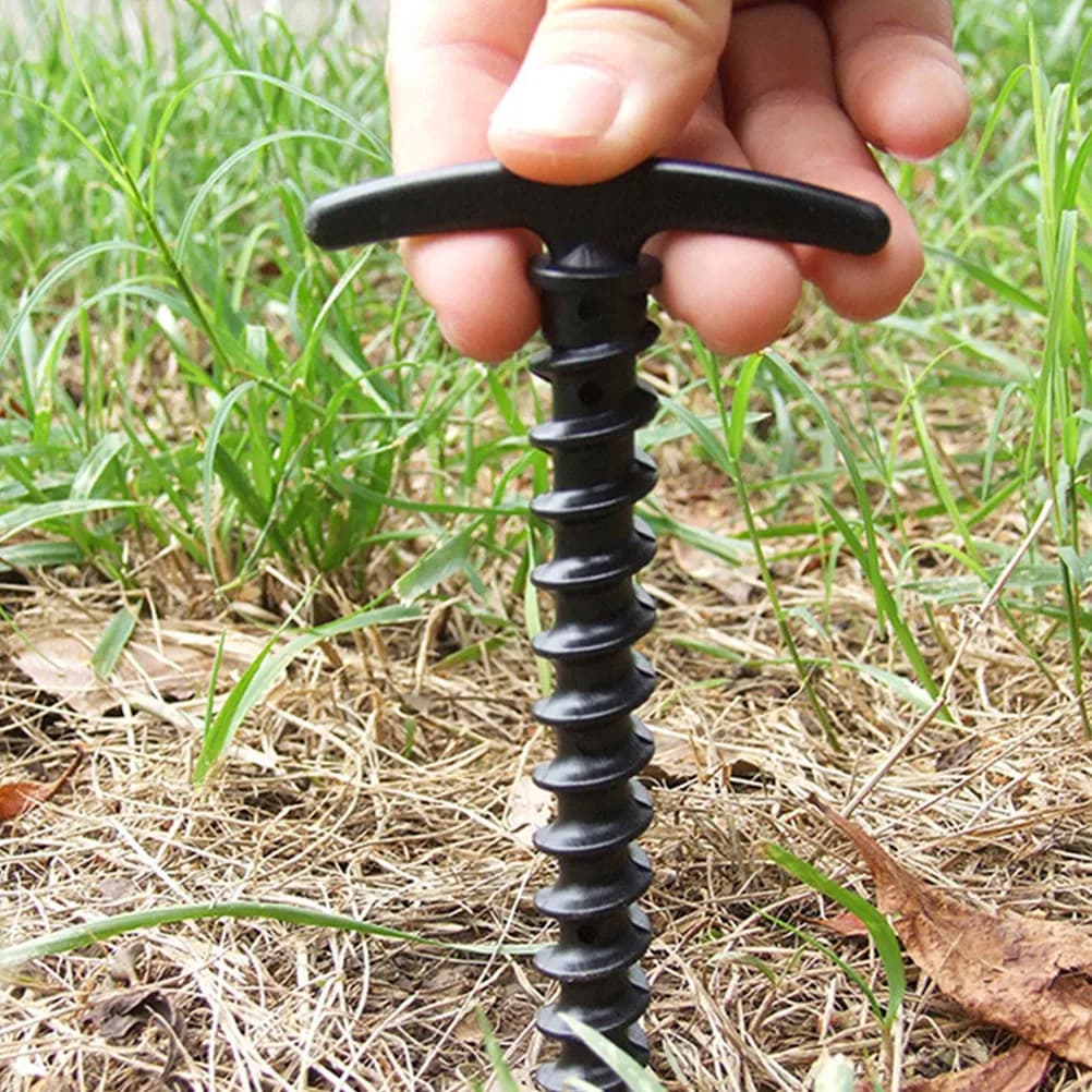 10 Pezzi Picchetti a Spirale Resistenti in Nylon Arancione Brillante, Ancoraggi a Terra per Tende da Campeggio, Gazebo e Uso Esterno, 14,5 cm