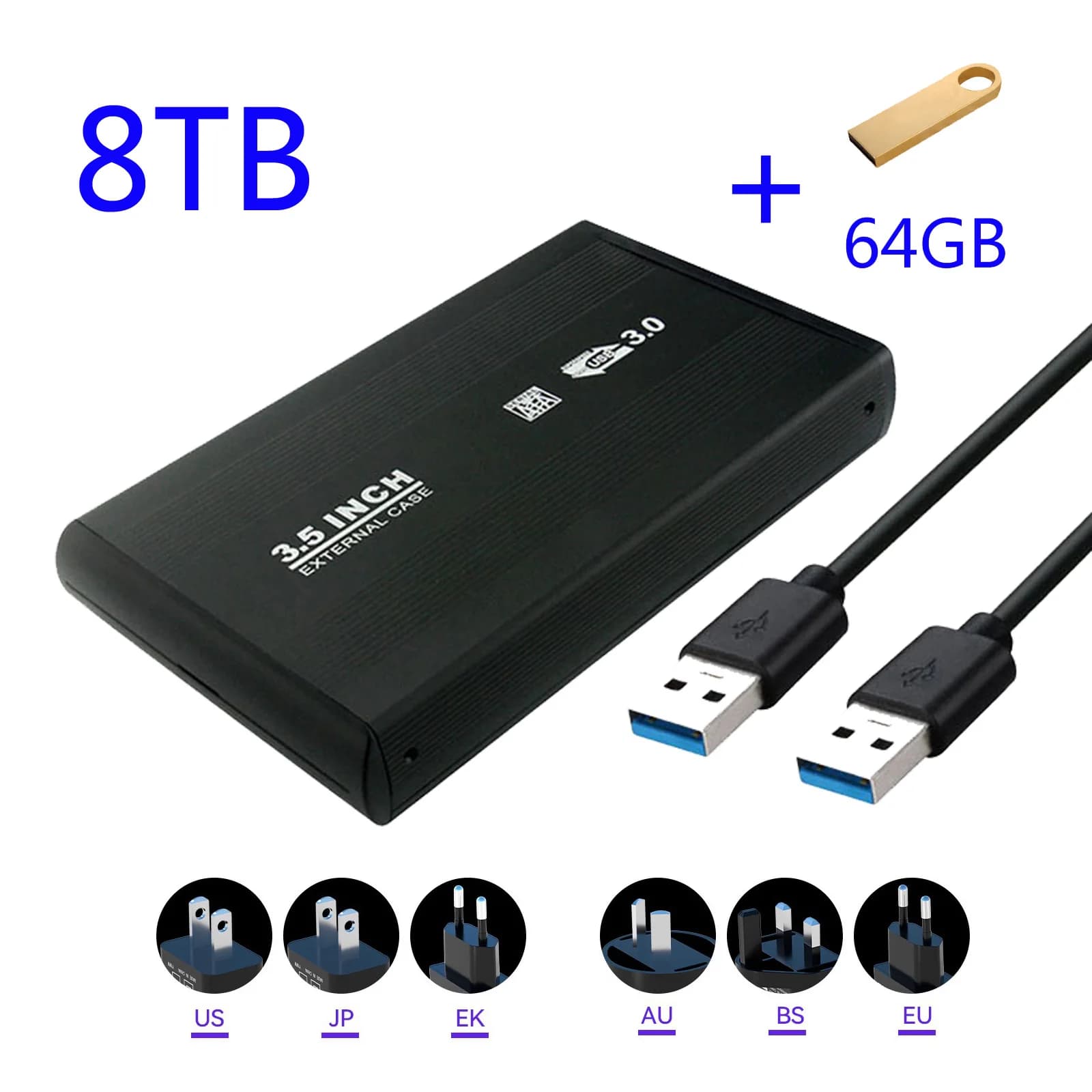NEW 8TB External Hard Drtive 3.5" High Speed Portable 8TB Solid State Drive USB3.0 For Data Storage Use/PC/Phones