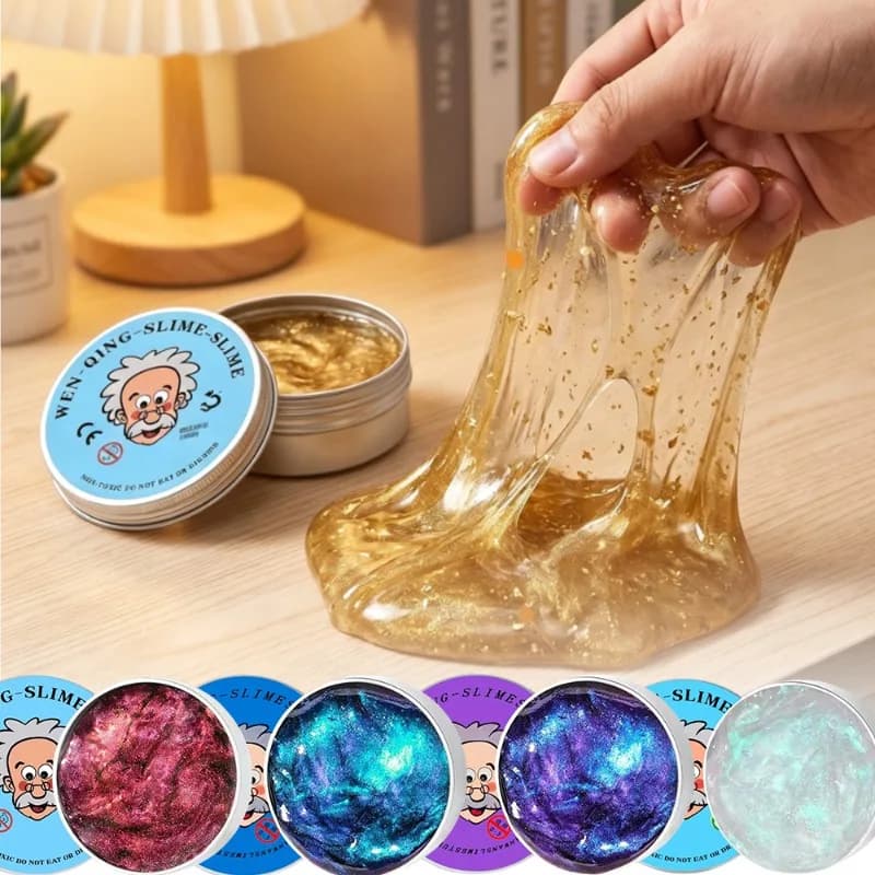 New Stress Relief Toys Old Man Liquid Squishy Transparent Crystal Slime Fluffy Foam Putty Kids Safe Bouncy Stretchy Color Slime