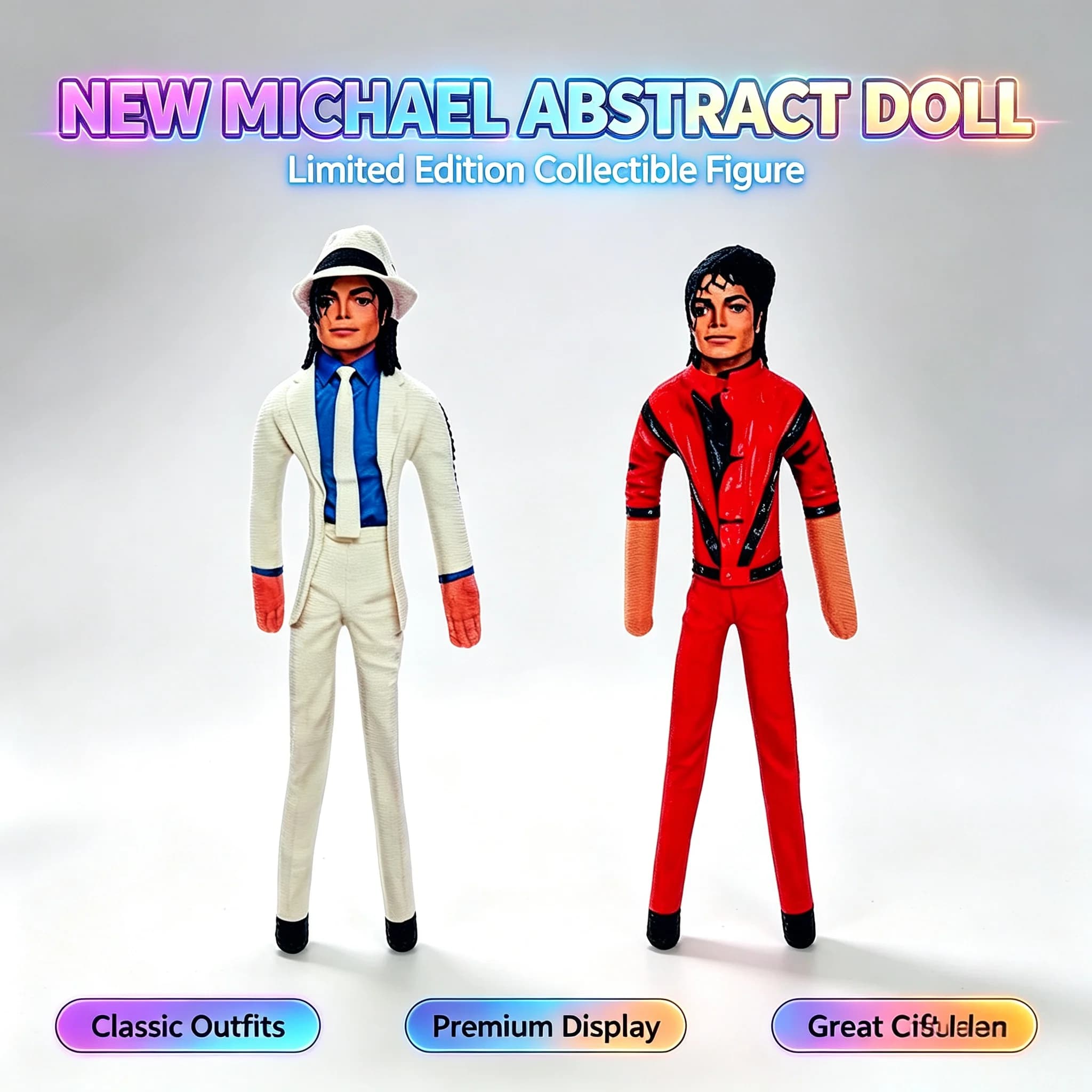 New Michael Jackson Cosplay Prop Doll Plush Figure Abstract Joint Mobility Dolls Soft Stuffed Room Decoration Props Gift