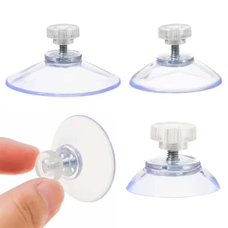 5-30 Pezzi Gancio a Ventosa da 30/40/50mm, Supporto in Plastica con Ventosa, Rotondo in Silicone Trasparente Resistente con Dado Zigrinato