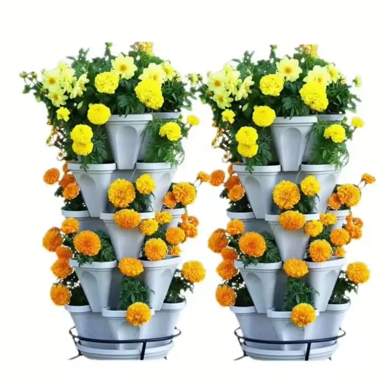 5-tier Self Watering Stacking Planting Strawberry Pot, Plastic Stackable Vertical Garden Strawberry Planter ,hydroponic Tower