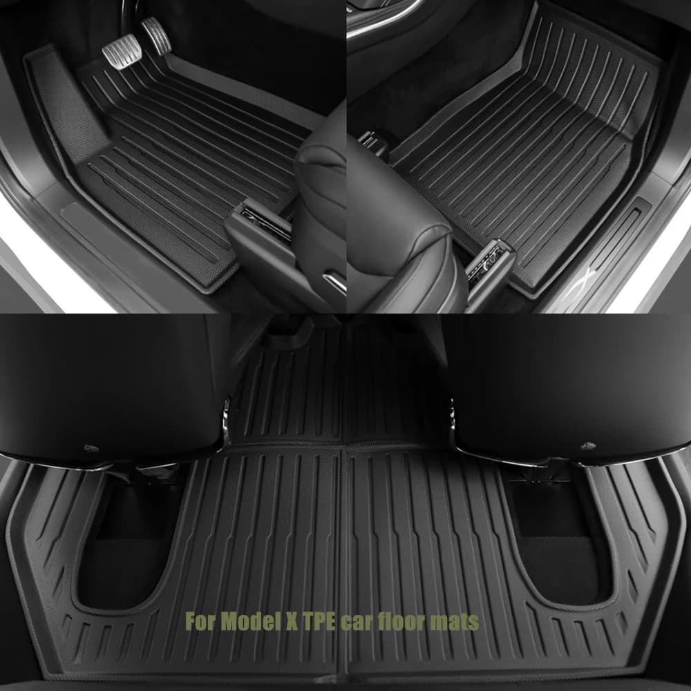 Custom Fit TPE Car Floor Mats All Weather Waterproof Anti Slip Interior Accessories Fit For 2021 2022 2023 Tesla Model X 5 Seat