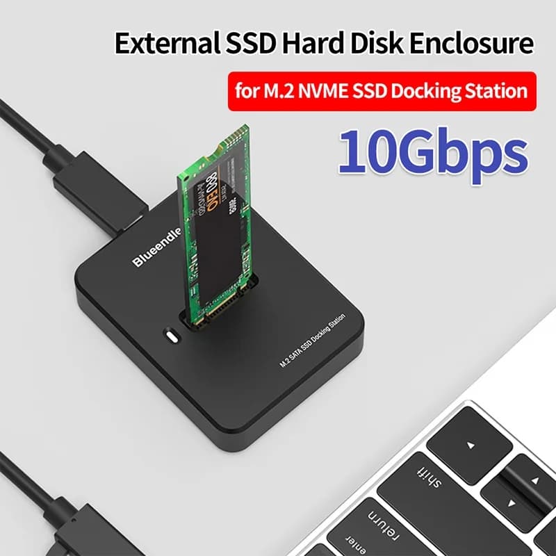 Blueendless Disco rigido SSD esterno Custodia SSD M.2 10 Gbps Lettura online Velocità di scrittura Custodia SSD per Docking station M.2 SATA