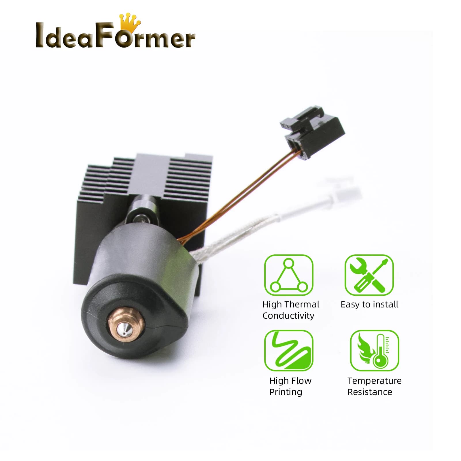 Per Creality K2 Plus Hotend Ugello Quick-Swap Acciaio temprato Design interamente in metallo Per ugelli K2 PLUS Parti della stampante 3D Hot End