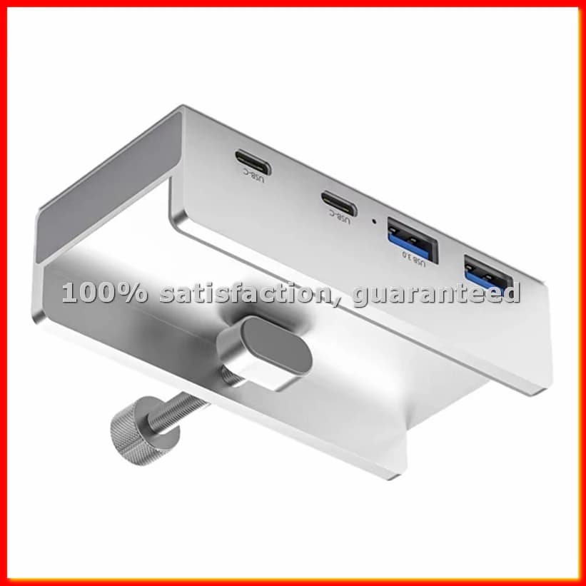 Hub USB 3.2 a 4 Porte in Alluminio con Alimentazione, Adattatore Splitter USB 3.2, Concentratore Multiplo 10G, Accessori PC, Hub A-A56M