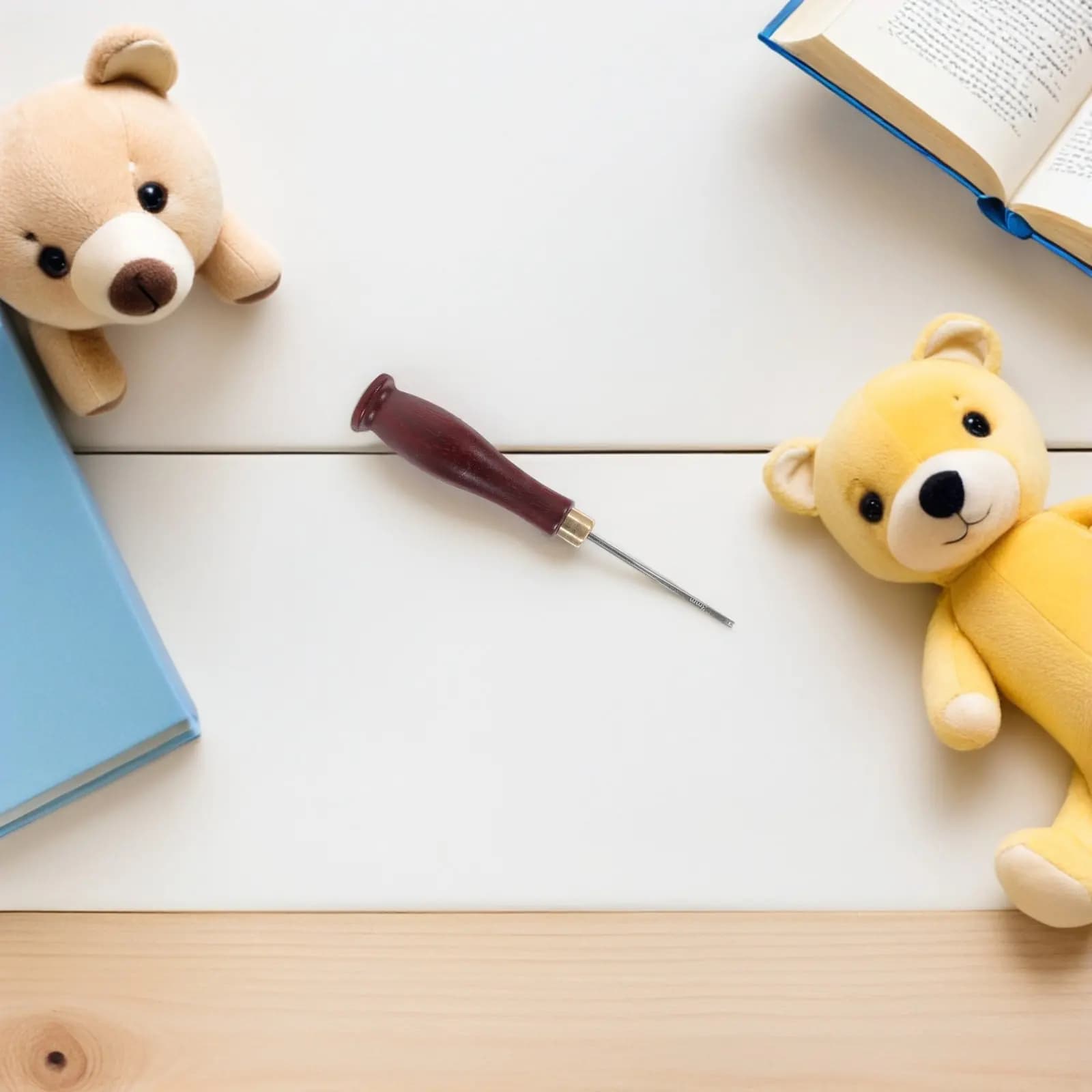 Strumento per Imbottitura Fai-da-Te con Manico in Legno, Ago Manuale per Riempimento di Cotone, per Progetti di Quilting e Uncinetto, Strumento per Imbottire Animali