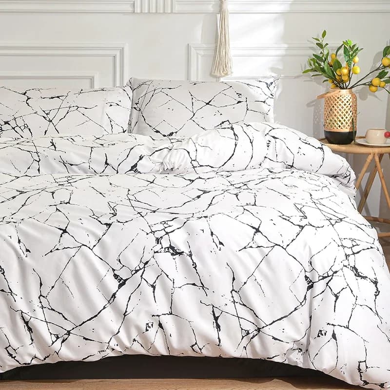 Bed linen set in black and white for double bed sabanas double cam Queen/King Comforter Set single bed cover with pillowcase