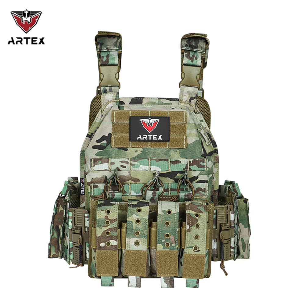 Artex Molle Chaleco Gilet tattico Protezione del corpo Gilet tattico da cacciatore Giacca da pesca mimetica Portapiatti da allenamento