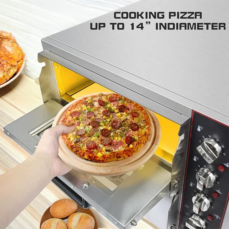 Forno per Pizza Elettrico a Doppio Strato con Pannello in Pietra, per Panetteria e Cucina