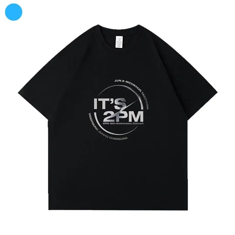 T-shirt 2PM Kpop Fashion Concert Stessa maglietta a maniche corte in cotone estivo Stampa allentata Top Donna Uomo Abiti larghi popolari coreani