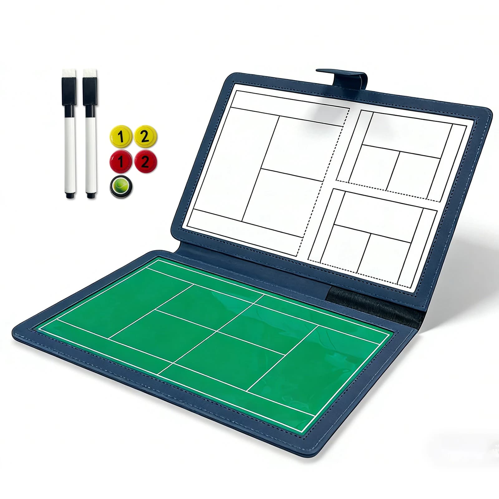 Tennis Coach Tactics Board Double-sided magnetic writable erasable game Training folding portable strategy board 12.6×9.6in