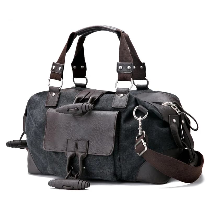 Vintage Men's Shoulder Bag Canvas Travel Handbag Large Capacity Male Crossbody Bag Duffle Bags Messenger Pack Totes 15.6 Laptop