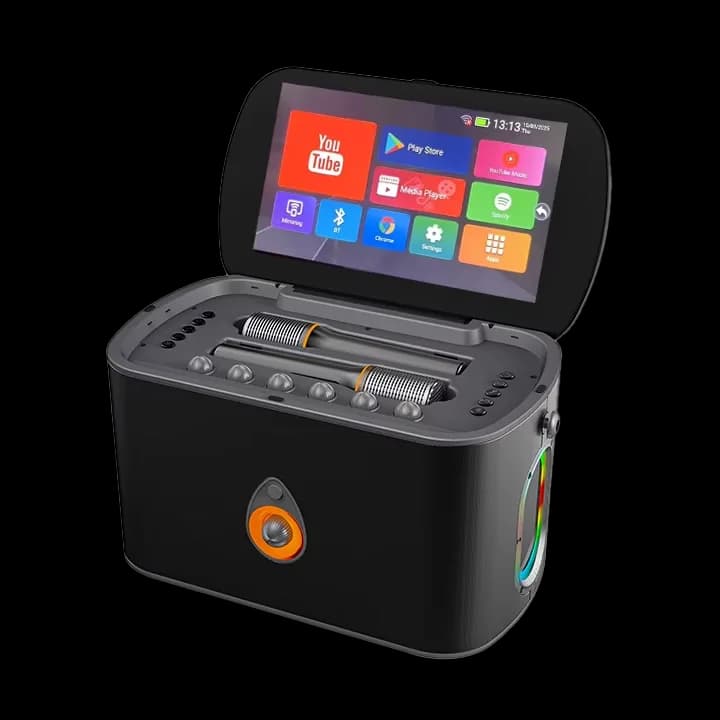 K90 BT Karaoke Machine with 2 Wireless Microphones Rechargeable Home KTV System for Party Singing Entertainment