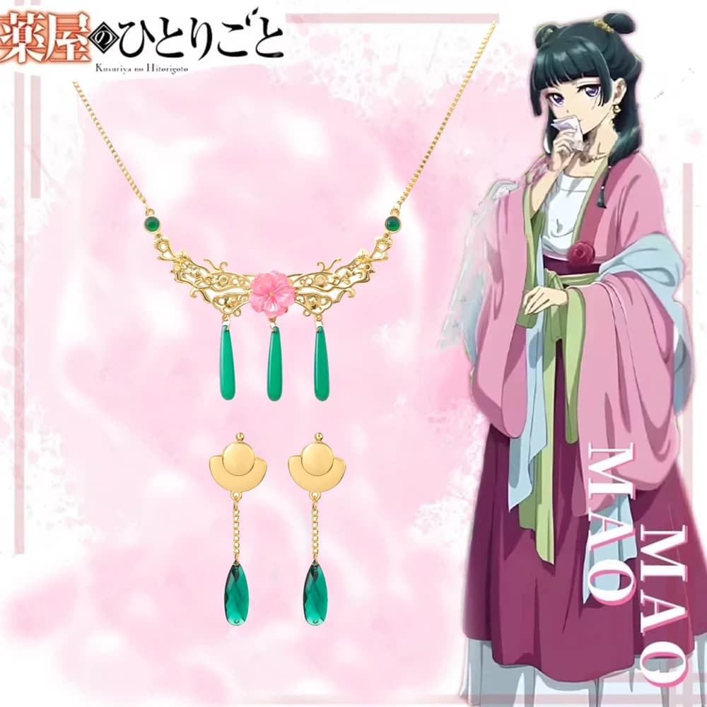 The Apothecary Diaries Maomao Cosplay Collana Orecchini Anime Cartoon Accessori Cosplay Prop per le donne Regali di gioielli carini