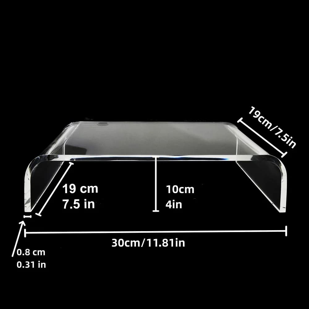 Acrylic Monitor Stand Desktop Laptop Lift Riser Computer Monitor Stands Holders For Home Office Printer TV Screen Risers Support