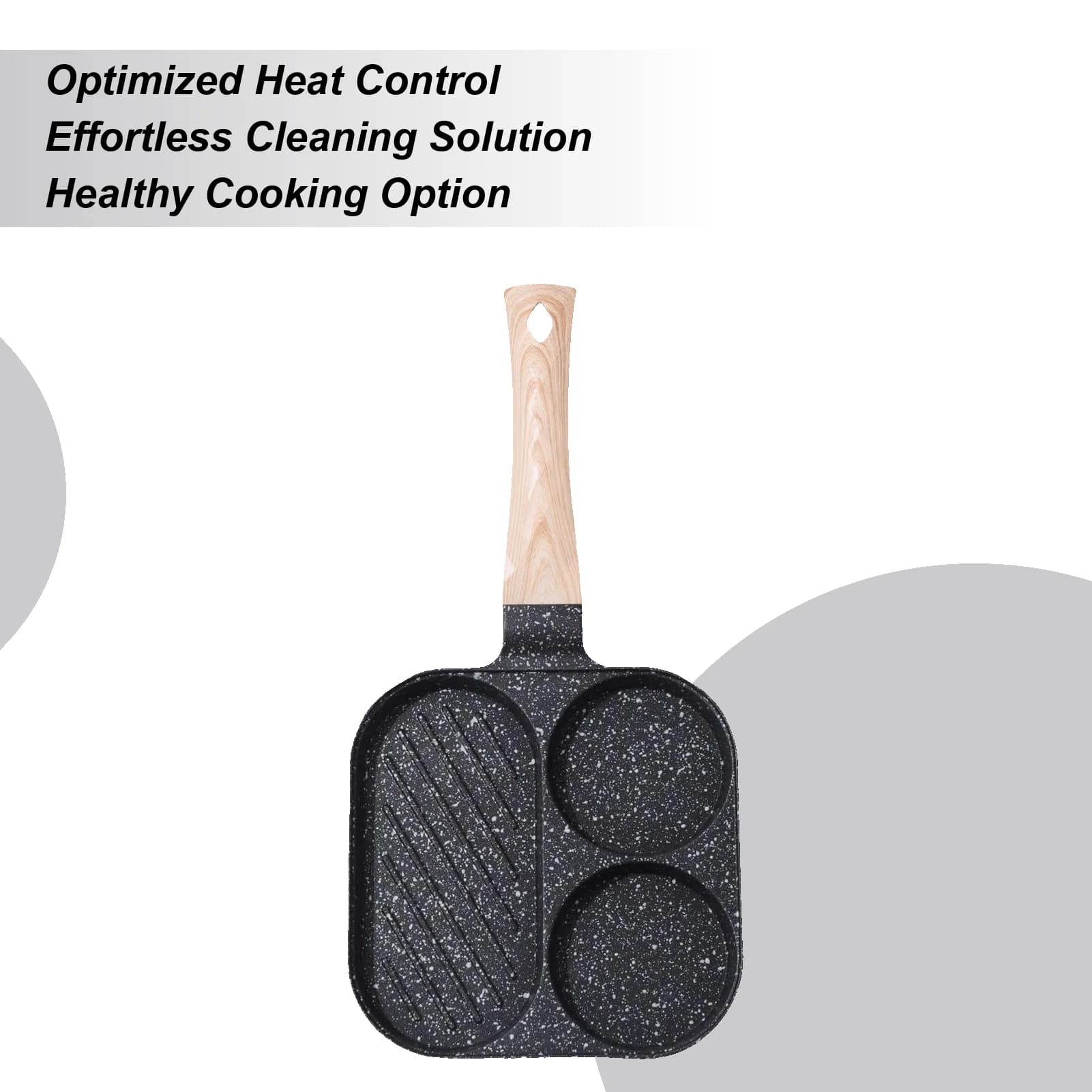 Eggs pan Split pan Non-stick pan 3 sections electric stove cookware Kitchen Restaurant