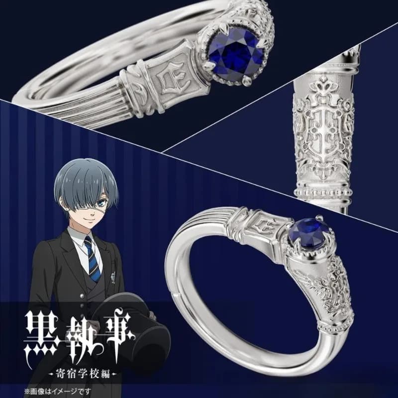 Black Butler Ciel Phantomhive Sebastian Michaelis Necklace Pendant Ring Animation Peripherals Cartoon Trendy Accessories Gifts