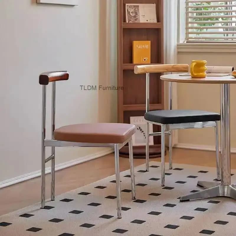 Sedie da bar minimaliste in metallo color crema, sedie da bar moderne per cucina, gaming e vanity, sedie morbide ed estetiche, mobili da salotto Cadeira.