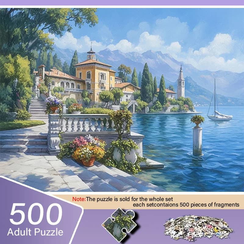 Puzzle Mini per Adulti con Scena sul Lago dal Fascino Europeo - Resistente ai Graffi, Alta Difficoltà, Adatto