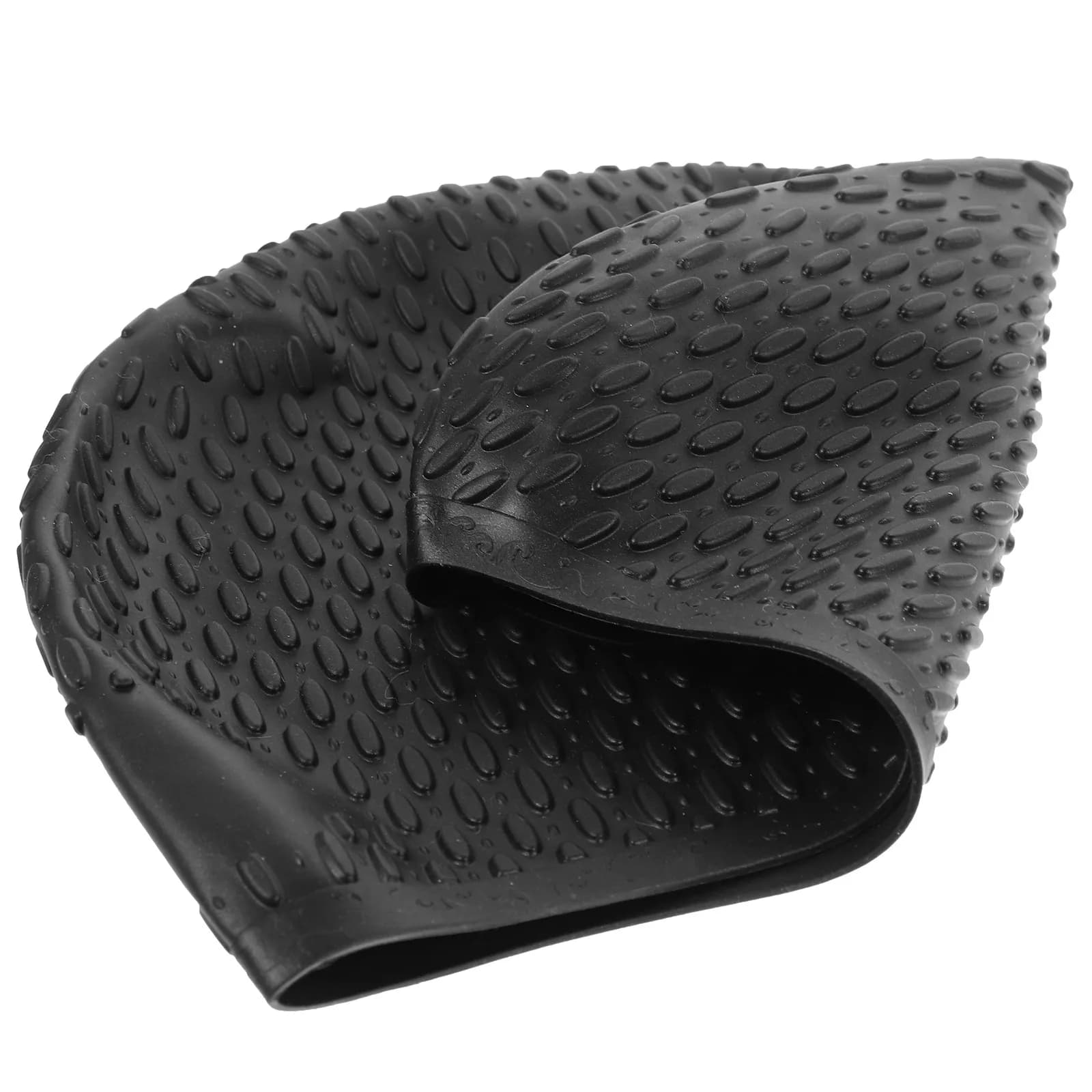 Black Elastic Silicone Swimming Head for Women, Waterproof and Lightweight, Long Hair Protection