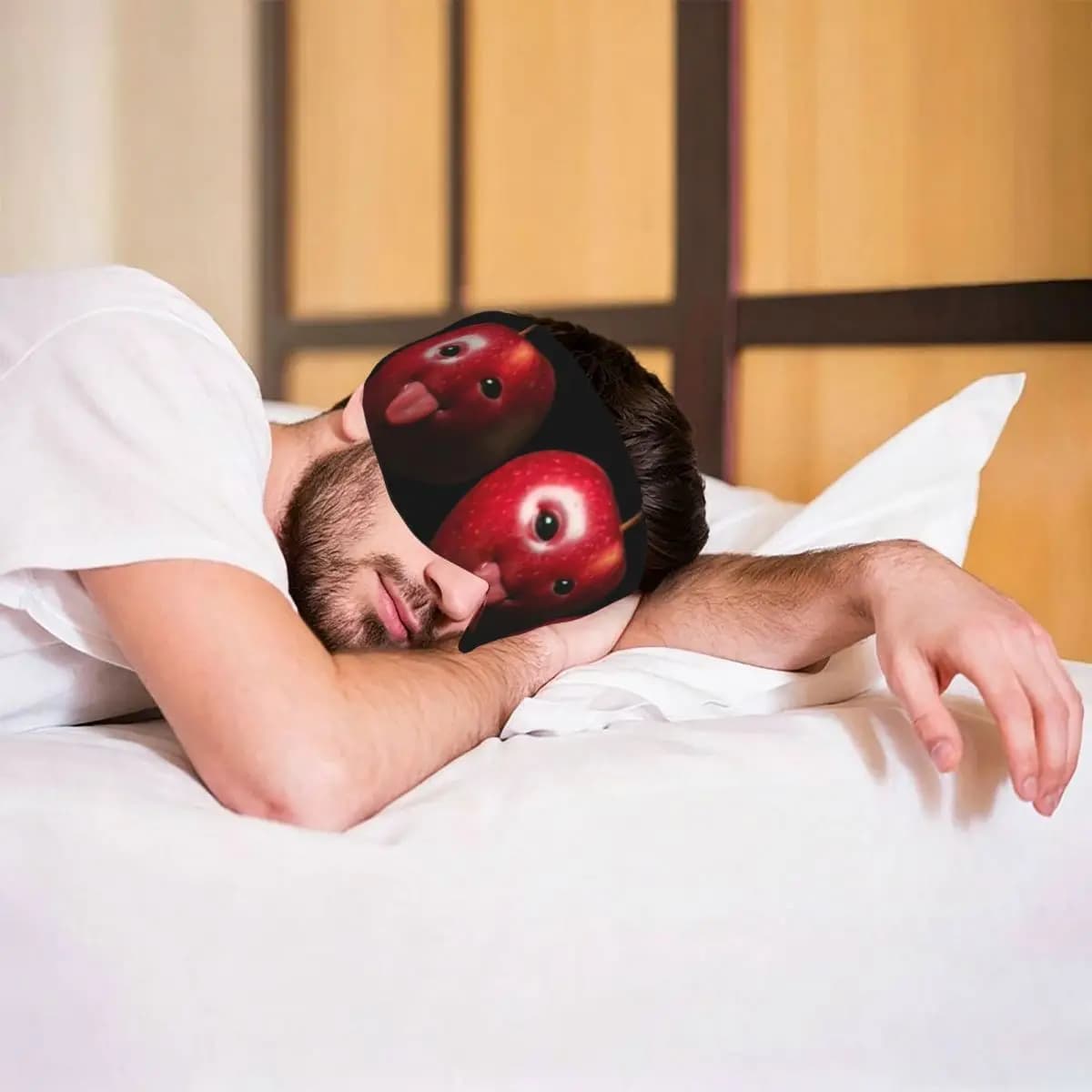 Niche Apple Asf Apple Funny Apple With Face sleep eye mask Portable Eye Cover for Girls Boys Office Nap Party Eyeshade eyepatch