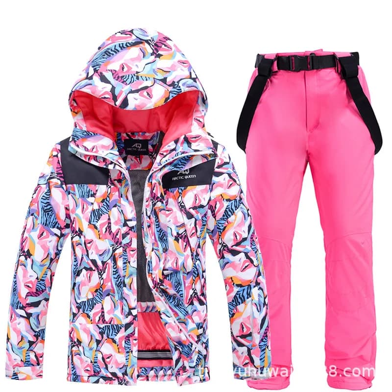 -30 Degree Warm Women's Ski Suit Windproof Waterproof Snowboard Jacket and Pants Suit Female Snowsuit Outdoor Snow Costumes