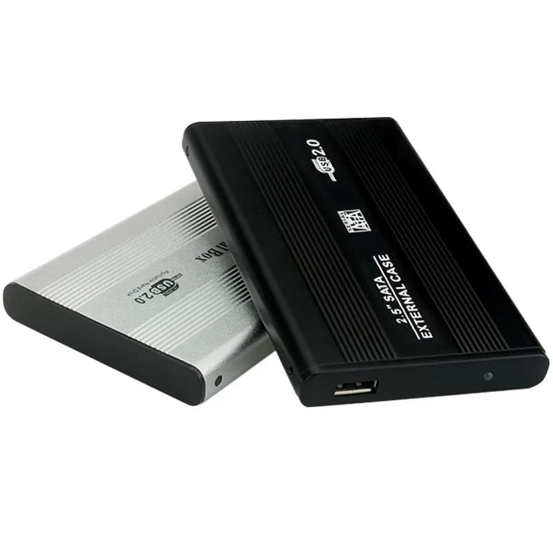 Hot Selling 2.5 Inch HDD Externo Enclosure Case Metal External Storage Box For Sata To USB 2.0 Hard Drive Disk With USB Cable