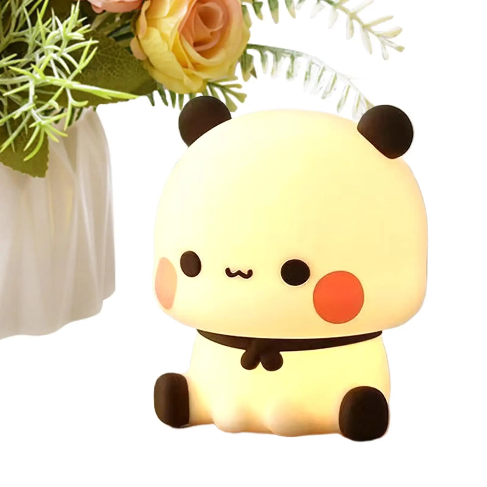Lampada da notte a LED a forma di panda kawaii, simpatica lampada da comodino a forma di panda, decorazione per camera da letto, soggiorno, regalo per bambini, luce notturna per neonati.