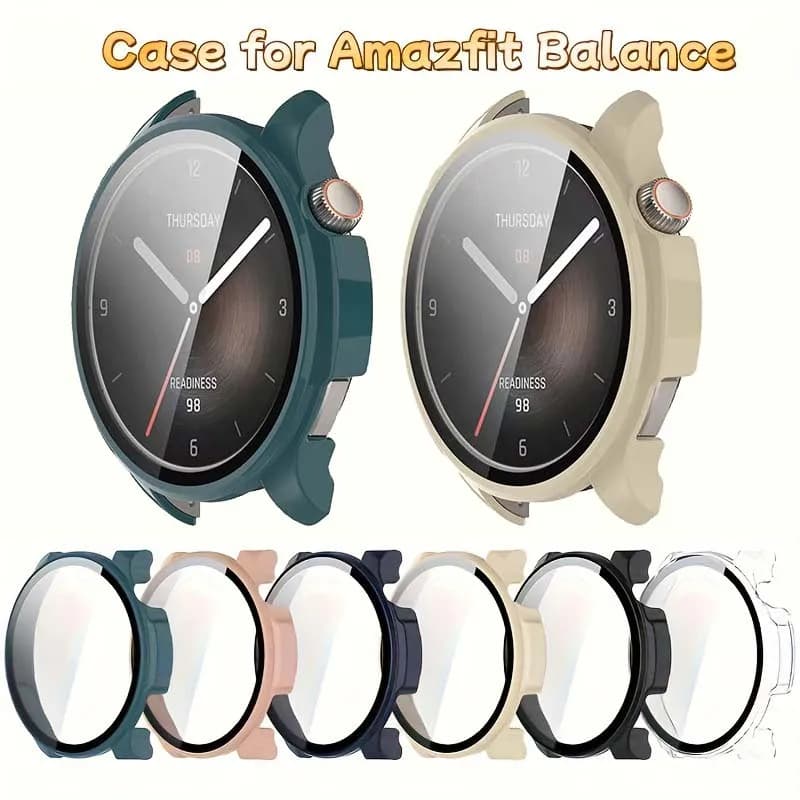 Custodia protettiva per lo schermo progettata per lo smartwatch Amazfit Balance, dotata di copertura completa per lo schermo del dispositivo