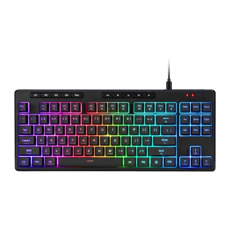 Redragon K516 Shiva TKL Tastiera da gioco a membrana RGB cablata 87 tasti con sensazione meccanica, interruttore lineare liscio