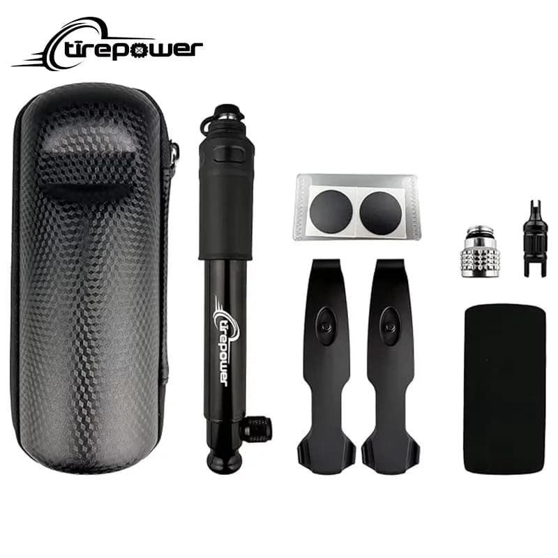 Pompa da bicicletta portatile in lega di alluminio ad alta pressione con tubo flessibile MTB bici da strada Schrader Presta valvola gonfiatore kit di riparazione pneumatici bici