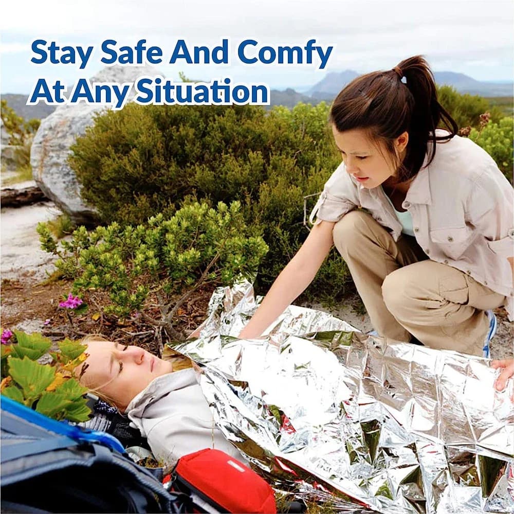 Professional Emergency Thermal Blanket - 130x210cm, Reflective Heat Retention for Body Warmth in Survival & Outdoor Activities