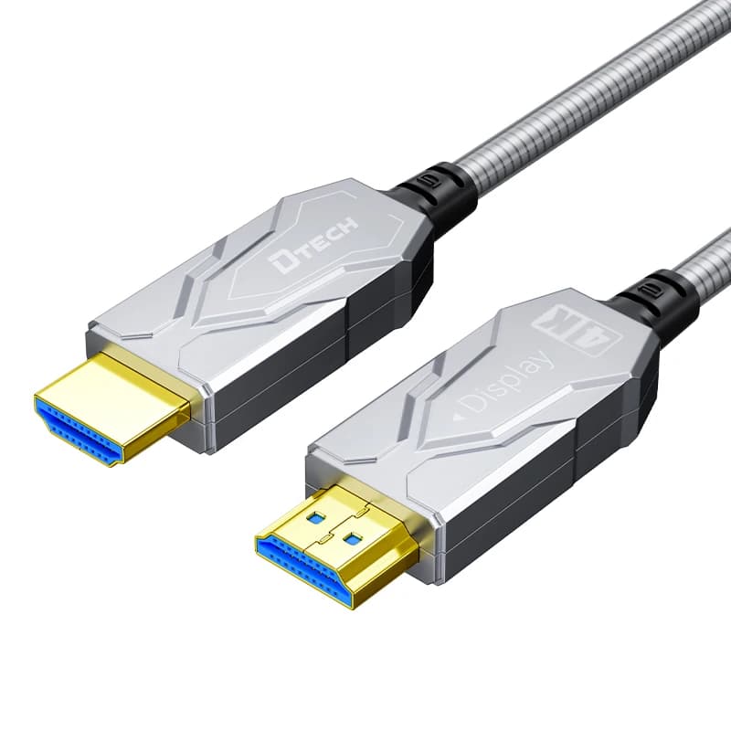 China DTECH 4K 60Hz Hdmi Cable Manufacturers High Speed Hdmi Armored Fiber Optic Cable 30m for Outdoor