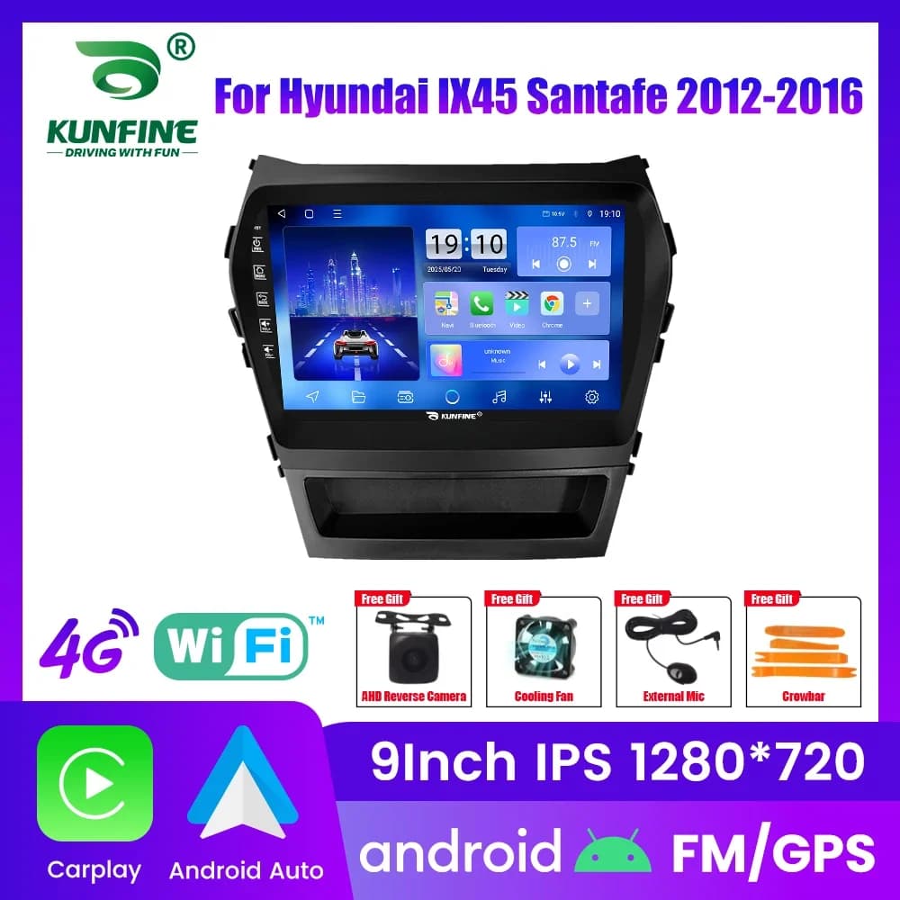 Autoradio Android Per Hyundai Ix45 Santafe 2012-2016 Navigazione GPS Lettore Video Multimediale Carplay Android Auto Stereo