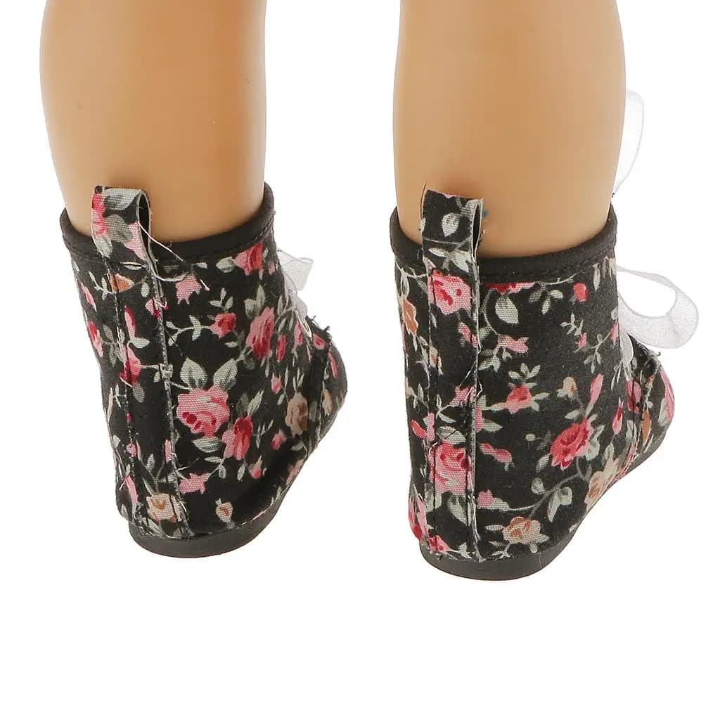 Scarpe per Bambole da 18 Pollici, Stivali Neri per Bambole Journey, Accessori in Plastica, Sneakers per Outfit e Vestiti da Bambina
