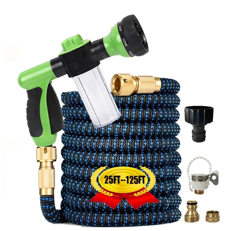 Garden Water Pipe Expandable Double Metal Connector RubberReel High Pressure Magic Water Pipes for Garden Fairs SPRAL