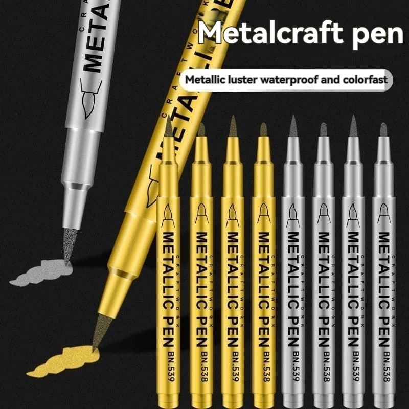 Set di 1/10/50 Pennarelli Metallici Oro, Argento e Bianchi per Scrittura Artistica, Pennarelli con Punta a Pennello, Marcatori Acrilici, Forniture di Cancelleria